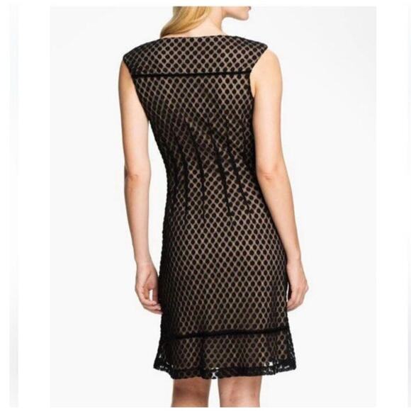 Adrianna Papell Black Lace Print Fit & Flare Sleeveless Dress Size 10 Cocktail - Picture 6 of 12